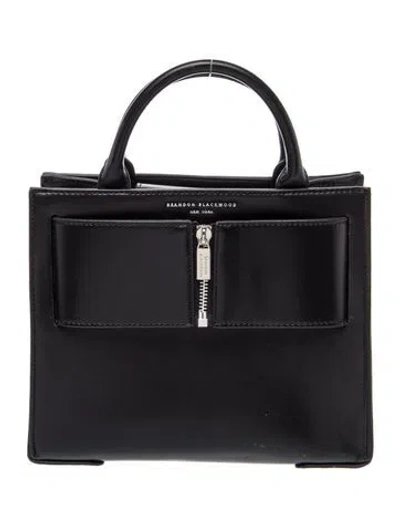 Pre-owned Brandon Blackwood Leather Top Handle Bag In Black