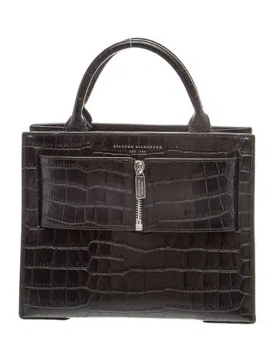 Pre-owned Brandon Blackwood Leather Top Handle Bag In Black