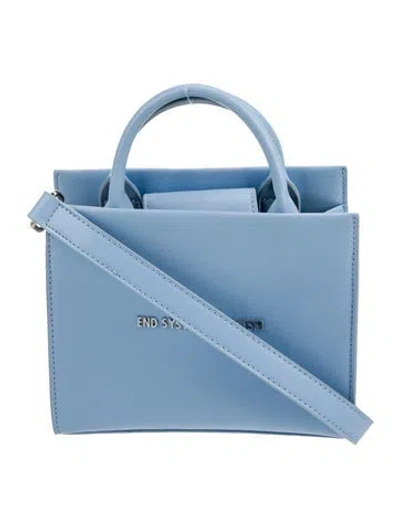 Pre-owned Brandon Blackwood Leather Top Handle Bag In Blue