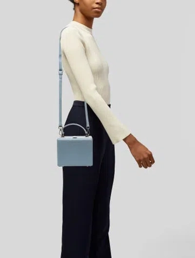 Pre-owned Brandon Blackwood Leather Top Handle Bag In Blue