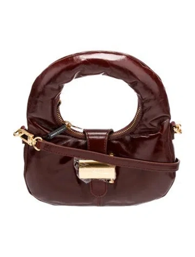 Pre-owned Brandon Blackwood Leather Top Handle Bag In Burgundy
