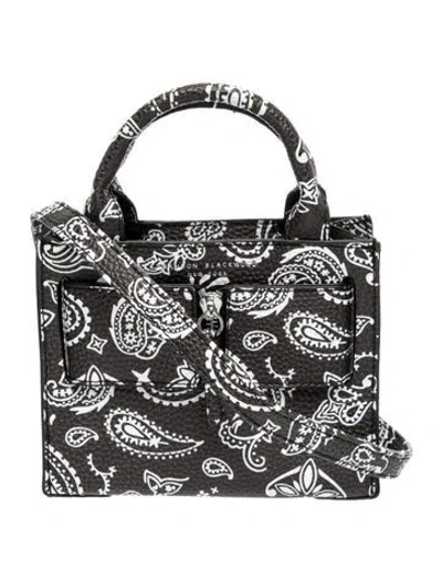 Pre-owned Brandon Blackwood Leather Top Handle Bag In Gray