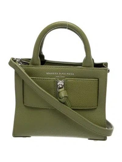 Pre-owned Brandon Blackwood Leather Top Handle Bag In Green