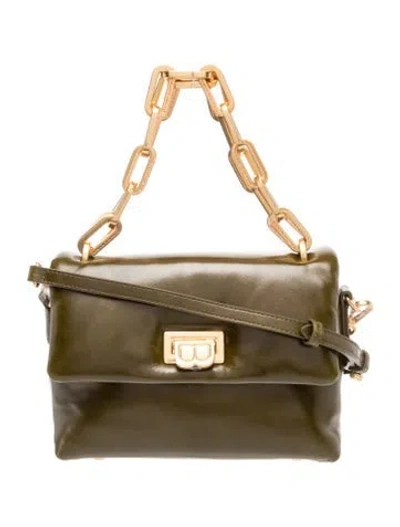Pre-owned Brandon Blackwood Leather Top Handle Bag In Green