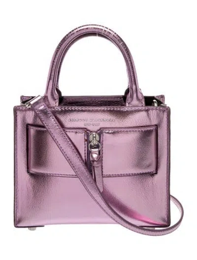 Pre-owned Brandon Blackwood Leather Top Handle Bag In Purple