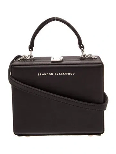 Pre-owned Brandon Blackwood Leather Top Handle Bag W/ Tags In Black