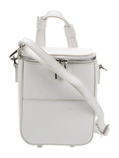 Pre-owned Brandon Blackwood Leather Top Handle Bag In White