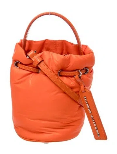 Pre-owned Brandon Blackwood Nylon Bucket Bag In Orange