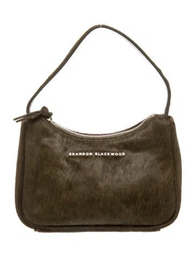 Pre-owned Brandon Blackwood Ponyhair Shoulder Bag In Green