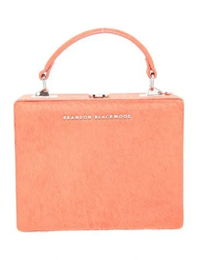 Pre-owned Brandon Blackwood Ponyhair Top Handle Bag In Orange