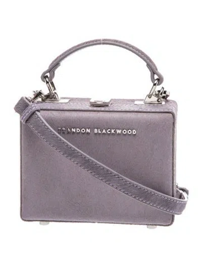 Pre-owned Brandon Blackwood Ponyhair Top Handle Bag In Purple