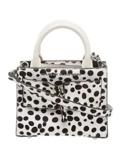 Pre-owned Brandon Blackwood Ponyhair Top Handle Bag In White