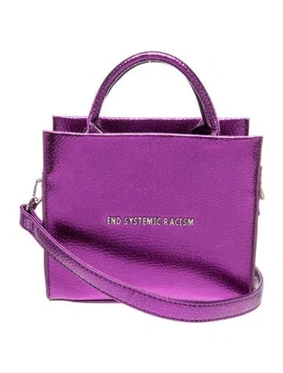 Pre-owned Brandon Blackwood Satin Shoulder Bag In Purple