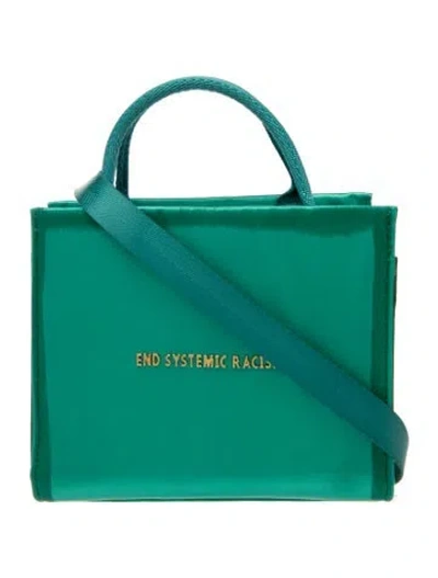 Pre-owned Brandon Blackwood Satin Top Handle Bag In Green