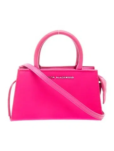 Pre-owned Brandon Blackwood Satin Top Handle Bag In Pink