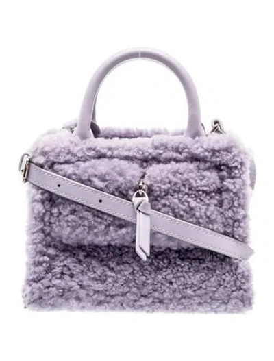 Pre-owned Brandon Blackwood Shearling Top Handle Bag In Purple