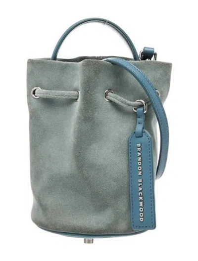 Pre-owned Brandon Blackwood Suede Bucket Bag In Blue
