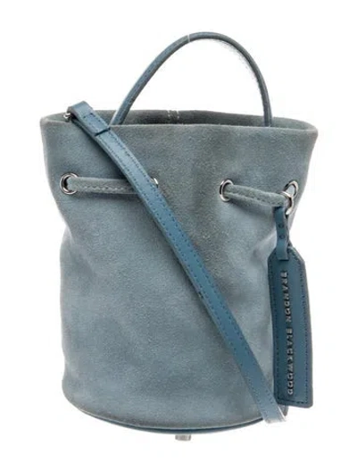 Pre-owned Brandon Blackwood Suede Bucket Bag In Blue