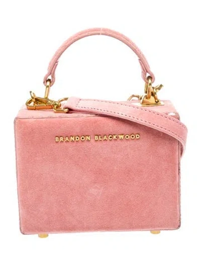 Pre-owned Brandon Blackwood Suede Bucket Bag In Pink