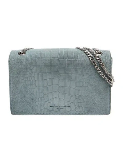 Pre-owned Brandon Blackwood Suede Shoulder Bag In Blue