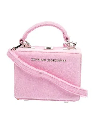 Pre-owned Brandon Blackwood Terry Cloth Crossbody Bag In Pink
