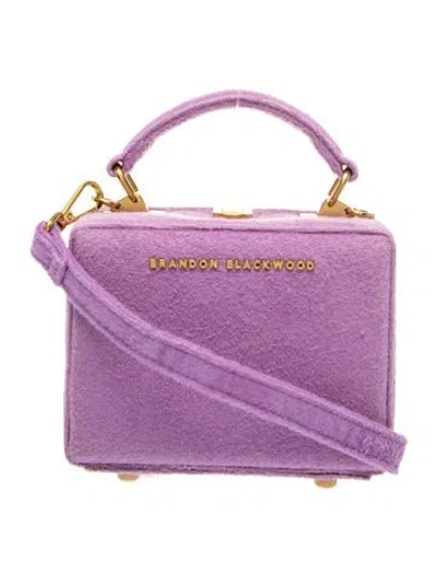 Pre-owned Brandon Blackwood Terry Cloth Top Handle Bag In Purple