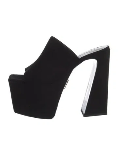 Pre-owned Brandon Blackwood Velvet Slides In Black