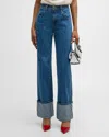 Brandon Maxwell The Alexa Mid-rise Straight-leg Jeans In American Blue