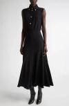 Brandon Maxwell Amara Silk Button-down Shirtdress In Black
