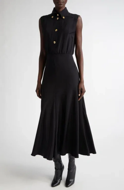 Brandon Maxwell Amara Silk Button-down Shirtdress In Black