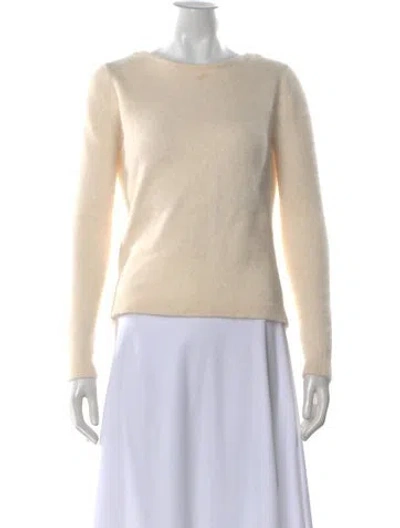 Pre-owned Brandon Maxwell Angora Crew Neck Sweater In Neutral