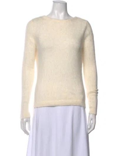 Pre-owned Brandon Maxwell Angora Crew Neck Sweatshirt W/ Tags In Neutrals