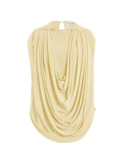 Brandon Maxwell Astor Draped Top In Yellow