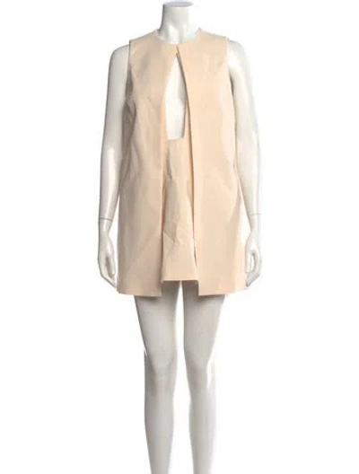 Pre-owned Brandon Maxwell Asymmetrical Mini Dress In Neutral