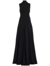 Brandon Maxwell The Aurora Mock Neck Stretch-crepe Maxi Dress In Black