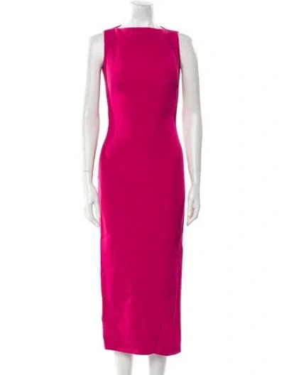 Pre-owned Brandon Maxwell Bateau Neckline Long Dress In Pink