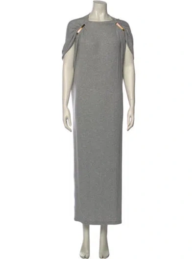 Pre-owned Brandon Maxwell Bateau Neckline Long Dress W/ Tags In Gray
