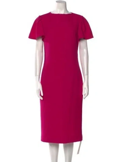 Pre-owned Brandon Maxwell Bateau Neckline Midi Length Dress In Pink