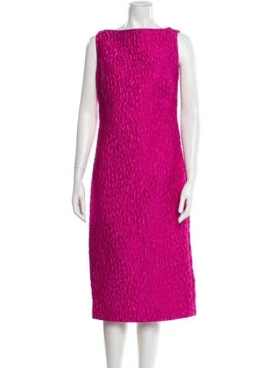Pre-owned Brandon Maxwell Bateau Neckline Midi Length Dress In Pink