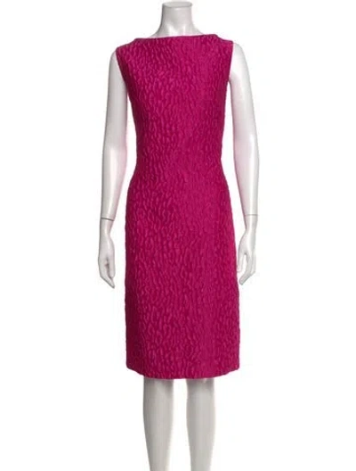 Pre-owned Brandon Maxwell Bateau Neckline Midi Length Dress In Pink