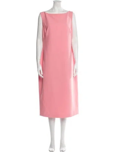 Pre-owned Brandon Maxwell Bateau Neckline Midi Length Dress W/ Tags In Pink