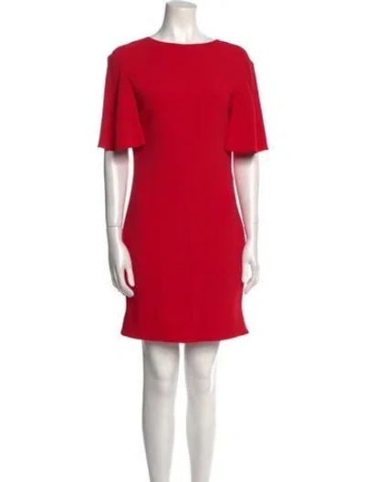 Pre-owned Brandon Maxwell Bateau Neckline Mini Dress In Red