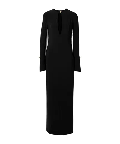 Brandon Maxwell The Sylvie Cutout Stretch-jersey Gown In Black