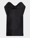 Brandon Maxwell Bowie Sleeveless Draped Top In Black