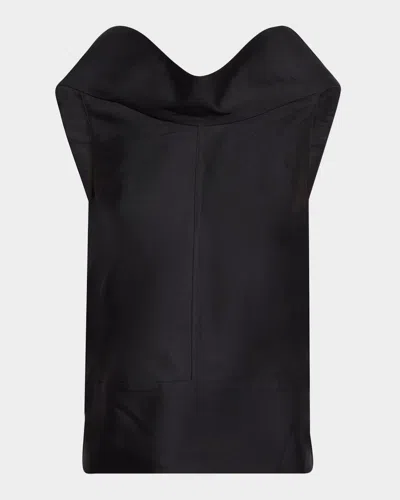 BRANDON MAXWELL BOWIE SLEEVELESS DRAPED TOP