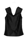 Brandon Maxwell Bowie Sleeveless Draped Top In Black