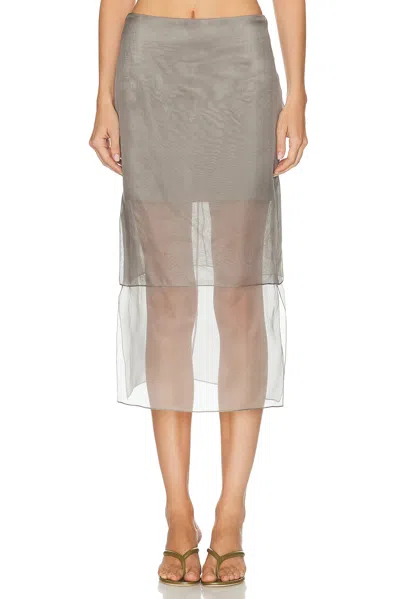 Brandon Maxwell Brett Pencil Skirt In Gray