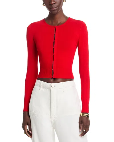 Brandon Maxwell Brnadon Maxwell Ellery Shrunken Cardigan In Red