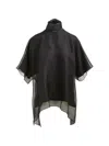Brandon Maxwell Cali High-neck Sheer-panel Blouse In Black