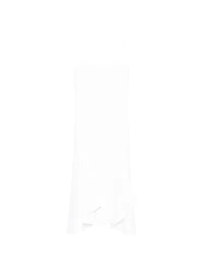 Brandon Maxwell Cascade Strap Dress In White